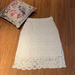 City DKNY cream crochet skirt